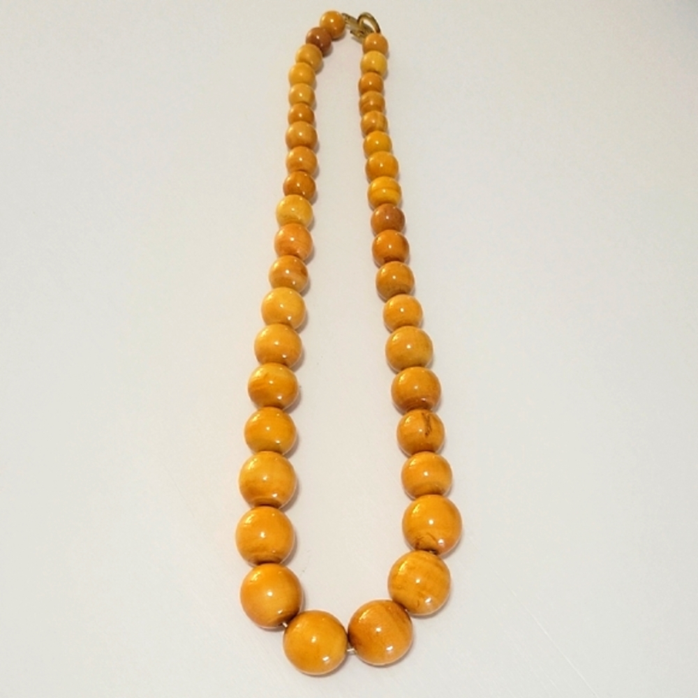 🔵3/$13 Tan Wood Beaded Necklace